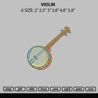 Violin Embroidery File 6 sizes