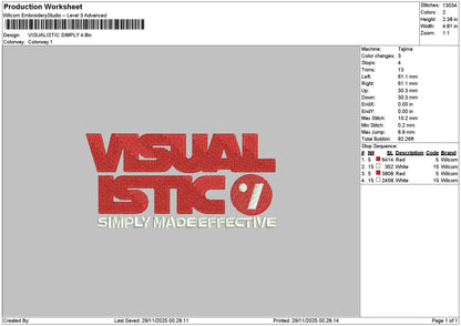 Visualtext 2411 Embroidery File 6 sizes
