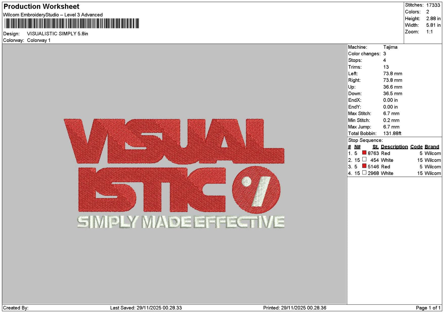 Visualtext 2411 Embroidery File 6 sizes