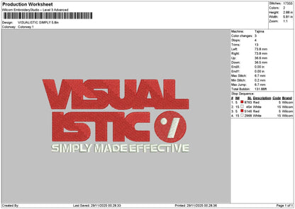 Visualtext 2411 Embroidery File 6 sizes