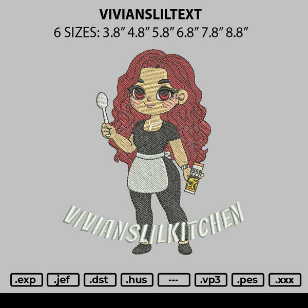 Viviansliltext Embroidery File 6 sizes