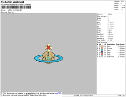 Viv1enne Embroidery File 5 Size