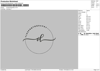 Photograph 1701 Embroidery FIle 6 sizes
