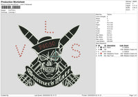 Skull 2403 Embroidery File 6 sizes