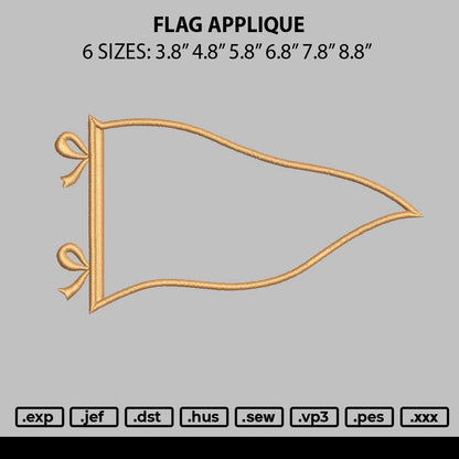 Flag Aplique Embroidery File 6 sizes