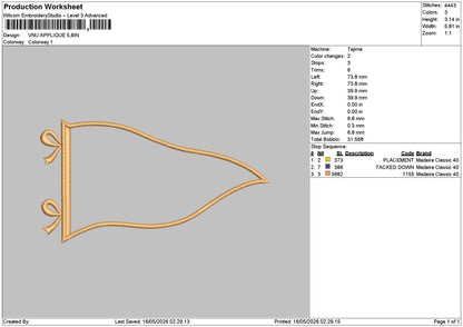 Flag Aplique Embroidery File 6 sizes