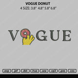 Vogue Donut Embroidery File 4 Size