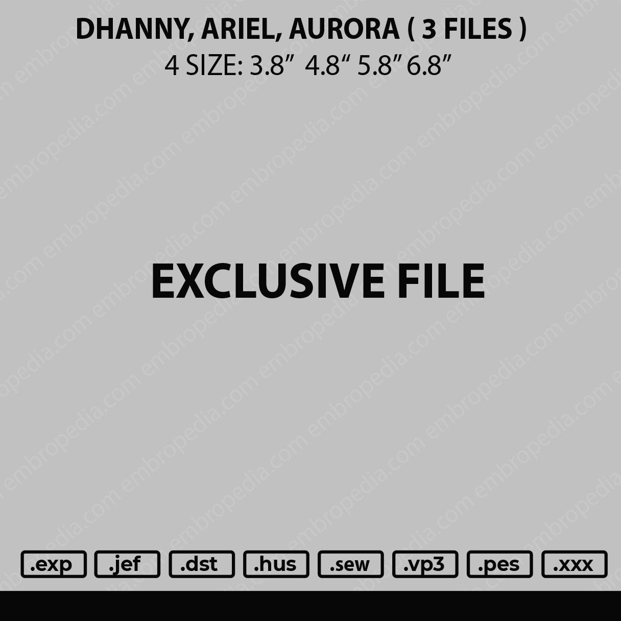 Dhanny Ariel Aurora Embroidery 3 Files
