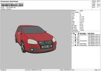 Red Car 1602 Embroidery File 6 sizes