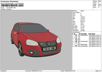 Red Car 1602 Embroidery File 6 sizes