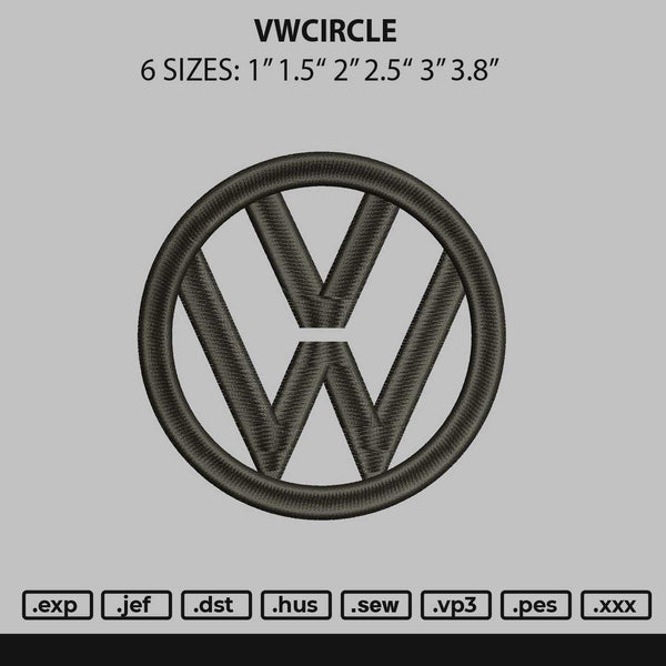 Vwcircle Embroidery File 6 sizes