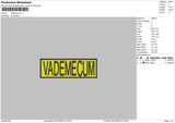 Vademecum Embroidery File 6 sizes