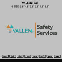 VallenText Embroidery File 6 sizes