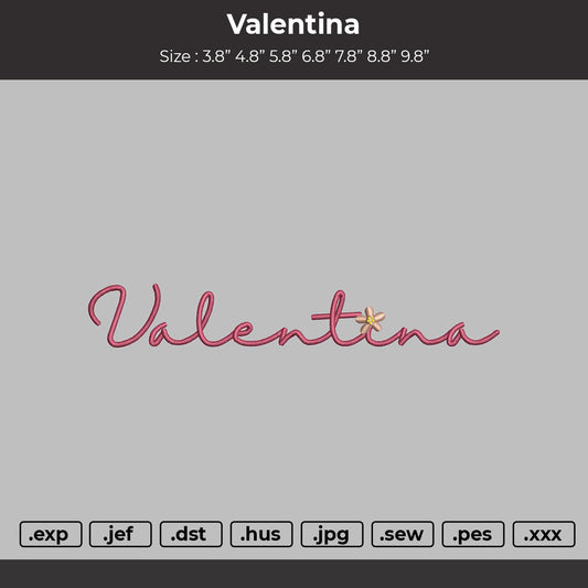 Valentia Embroidery File 6 sizes