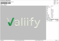 Valiify logo embroidery files