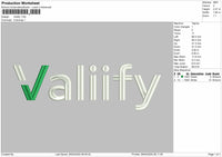 Valiify logo embroidery files