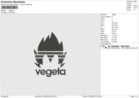 Vegeta Text Embroidery File 5 sizes