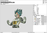 Vegeta0207 Embroidery File 6 sizes