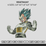 Vegeta0207 Embroidery File 6 sizes