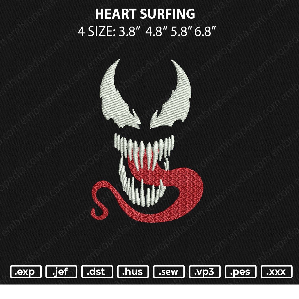 Venom Face Embroidery File 4 sizes
