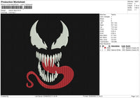 Venom Face Embroidery File 4 sizes