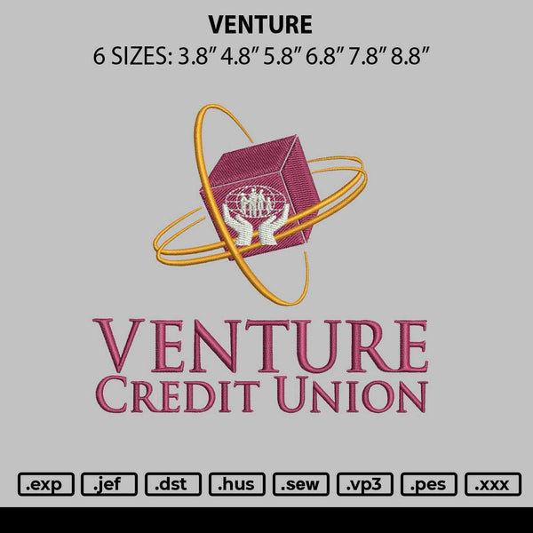 Venture Embroidery File 6 sizes