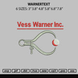 Warnertext Embroidery File 6 sizes