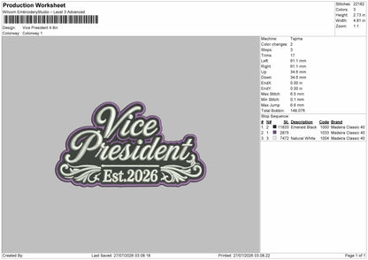 Vice Text Embroidery Machine Design File 6 sizes