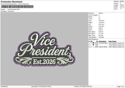 Vice Text Embroidery Machine Design File 6 sizes