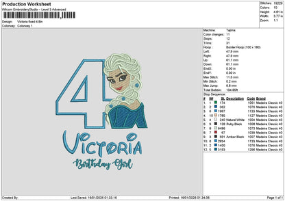 Victoriatext Embroidery File 6 sizes