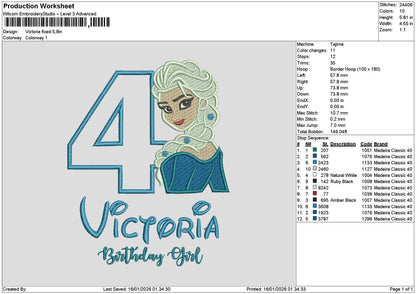 Victoriatext Embroidery File 6 sizes