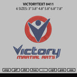 Victorytext 0411 Embroidery File 6 sizes