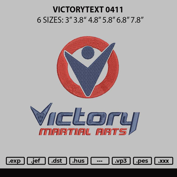 Victorytext 0411 Embroidery File 6 sizes