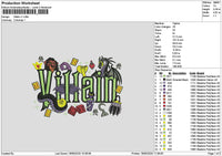 Villaintext v1 Embroidery File 6 sizes