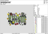Villaintext v1 Embroidery File 6 sizes