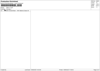 Villaintext v1 Embroidery File 6 sizes