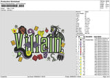 Villaintext v1 Embroidery File 6 sizes