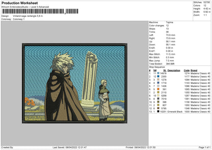 Vindland Saga Rectangle Embroidery File 4 size