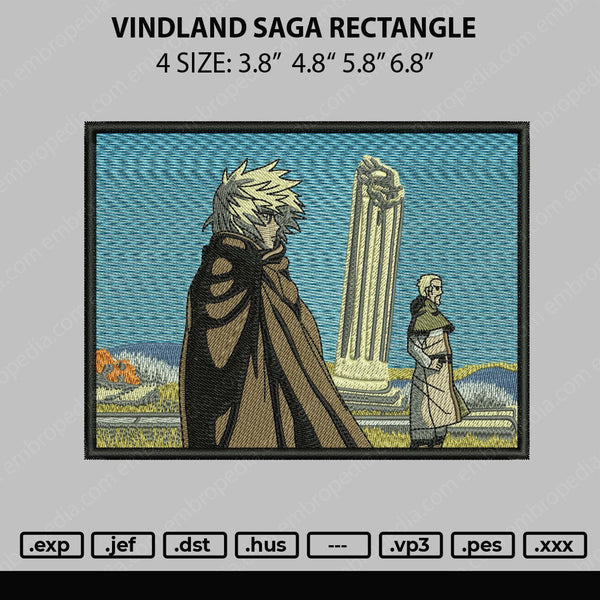 Vindland Saga Rectangle Embroidery File 4 size