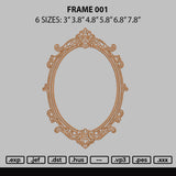 Frame 001 Embroidery File 6 sizes