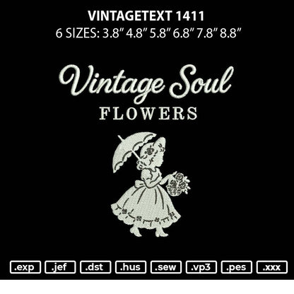 Vintagetext 1411 Embroidery File 6 sizes