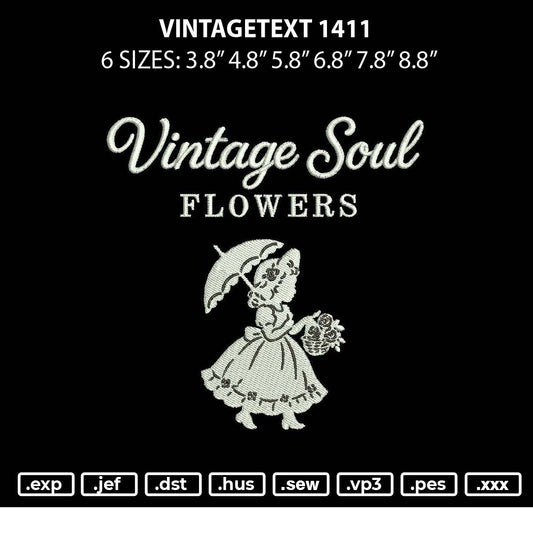 Vintagetext 1411 Embroidery File 6 sizes