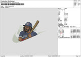 Swoosh Baseball 1306 Embroidery File 6 sizes