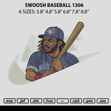 Swoosh Baseball 1306 Embroidery File 6 sizes