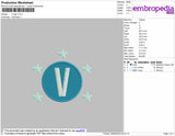 V Logo Embroidery File 4 size