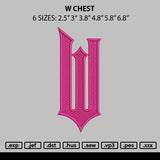 W Chest Embroidery File 6 sizes