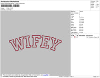 Wifey Embroidery File 4 size