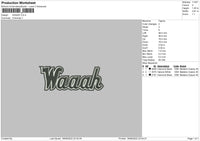 Waaah Embroiodery File 5 sizes