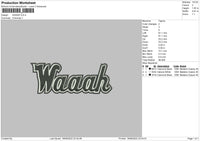 Waaah Embroiodery File 5 sizes