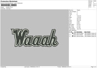 Waaah Embroiodery File 5 sizes